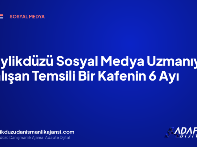 Beylikdüzü Sosyal Medya Uzmanıyla Çalışan Temsili Bir Kafenin 6 Ayı