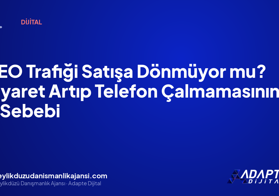 SEO Trafiği Satışa Dönmüyor mu? Ziyaret Artıp Telefon Çalmamasının 6 Sebebi SEO Trafiği Satışa Dönmüyor mu? Ziyaret Artıp Telefon Çalmamasının 6 Sebebi